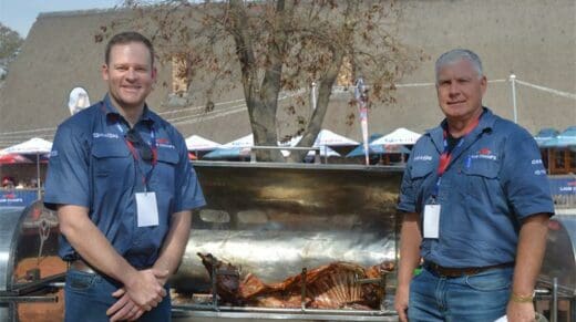 Two of the judges of the Lamb Champs mutton competition: Frans Cloete and Pieter Labuschagne from Pretoria-ooos